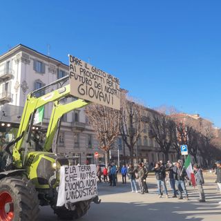 La protesta dei trattori a Cuneo
