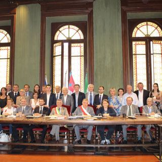 Giunta e Consiglio nella seduta di insediamento, nel giugno 2019