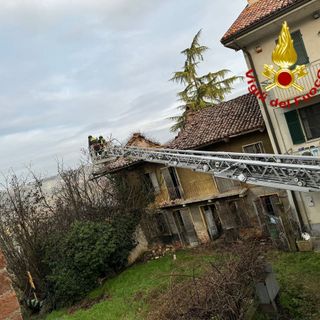 L'intervento dei vigili del fuoco di Alba a Priocca