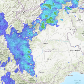 Il fronte del maltempo immortalato dai radar di Arpa alle 9.44 di oggi, giovedì 25 maggio