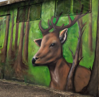 Uno scorcio di fauna del Roero sul murale di Stefano Castelli