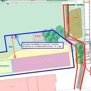 La mappa di studio del progetto per la nuova caserma dei Vigili del Fuoco di Alba nell'attuale H-Zone La mappa di studio del progetto per la nuova caserma dei Vigili del Fuoco di Alba nell'attuale H-Zone