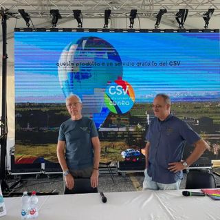 Il meteorologo Paolo Sottocorona e il presidente di Datamateo Educational Paolo Caraccio