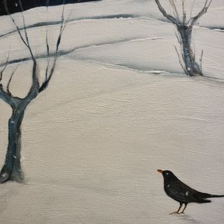 “Gennaio e la Merla”, opera del pittore braidese Franco Gotta