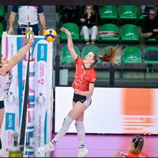 Tessa Polder, premiata MVP del match, in azione contro Bergamo