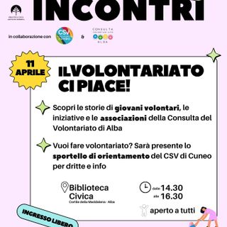 Alba, nell’ultimo appuntamento della “Rassegna incontri 2025” si parlerà di volontariato Alba, nell’ultimo appuntamento della “Rassegna incontri 2025” si parlerà di volontariato