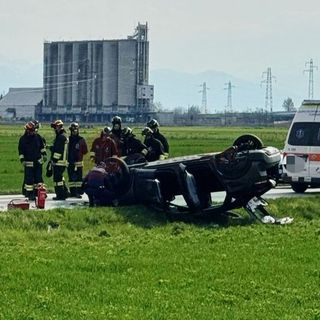 Due auto coinvolte in un violento incidente sulla provinciale 184 a Fossano