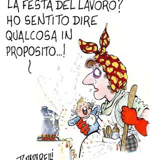 Primo Maggio, la Festa del Lavoro, vista da chi probabilmente preferirebbe la Festa del Riposo. Nuova vignetta di Danilo Paparelli