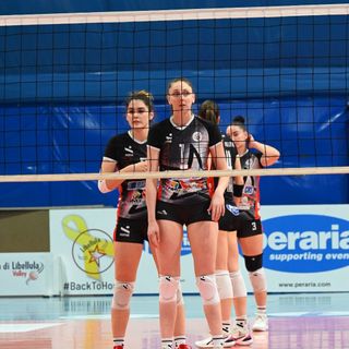 Le Libellule in azione durante il match contro Trentino Energie Argentario Le Libellule in azione durante il match contro Trentino Energie Argentario