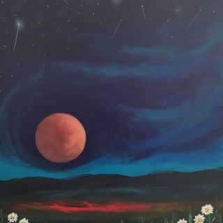 La Luna Rosa vista dal pittore braidese Franco Gotta