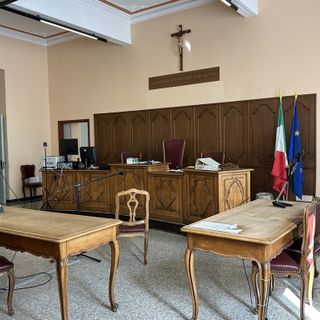 L'aula del tribunale di Cuneo