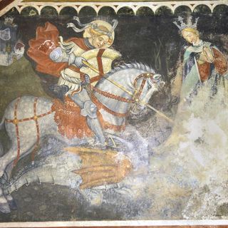 S. Giorgio che uccide il drago, Chiesa di S. Nicolò, Bardineto