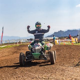 L'esultanza di Daniel Dalmasso per la vittoria