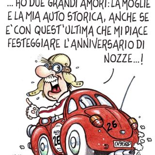 Passione vintage a quattro ruote: la nuova vignetta di Paparelli