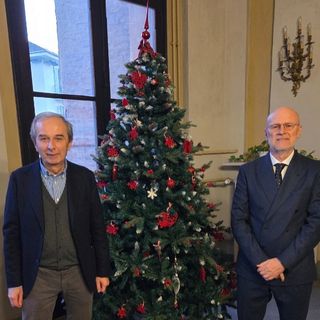 Il sindaco di Bra Gianni Fogliato con il direttore di Ascom Bra Luigi Barbero