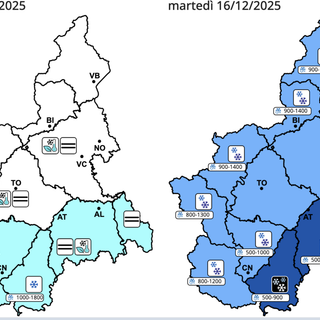 Precipitazioni nevose su tutta la Granda: fino a 70 centimetri in montagna, 30 in alta Langa