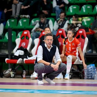 Coach François Salvagni in un momento del match (foto di Danilo Ninotto)