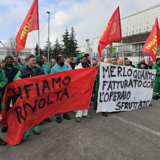 Una passata protesta agli ingressi della Merlo