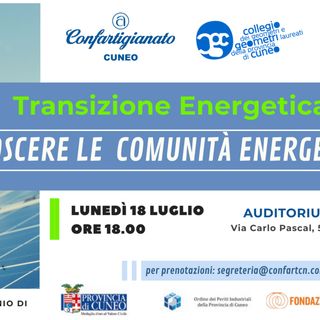 Iscriviti all’evento “Transizione Energetica - Conoscere le Comunità Energetiche"