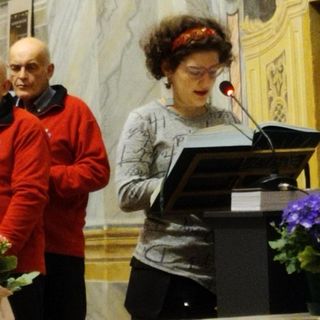 Due momenti della celebrazione tenuta ieri sera in San Giuseppe