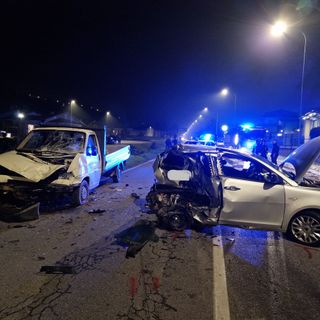 La scena del sinistro, verificatosi intorno alle 18.30 di ieri sulla Provinciale 661