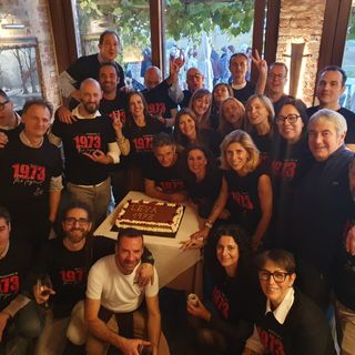 I partecipanti alla festa della Leva 1973 di Bra