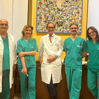 Nella foto da sinistra il chirurgo toracico e la Cardiologa aritmologa dell’Ospedale Karolinska, il prof. De Ferrari, i dottori Guerrera e Dusi
