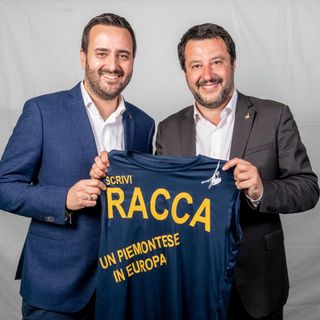 Marco Racca con Matteo Salvini
