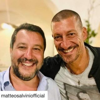 Gigi Mastrangelo con il leader della Lega Matteo Salvini
