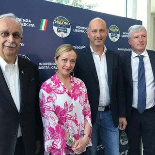La Meloni con Franco Civallero, Enrico Rosso e Gialuca Zampedri
