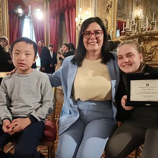 Conferita ieri la Targa di Merito della Repubblica Italiana agli alunni della 5^ A di Pocapaglia