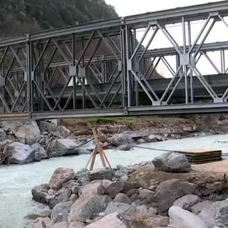 Il ponte bailey a Breil. Foto: Olivier Orsini FTV