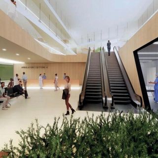 La simulazione dell'area interna del nuovo ospedale