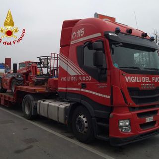 I mezzi partiti dal Comando provinciale di Cuneo