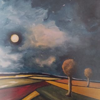 La Luna Rosa, vista dal pittore braidese Franco Gotta