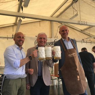 A sinistra il sindaco di Mockmuhl con Claudio Bogetti e Carlo Davico