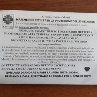 A Montà 1700 mascherine riutilizzabili ai cittadini