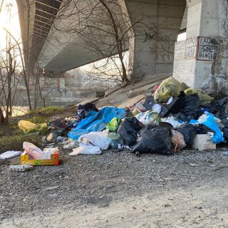 Rifiuti abbandonati sotto il ponte della tangenziale