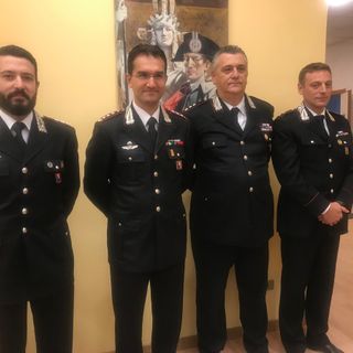 Da sinistra Andrea Lisci, il colonnello Carubia, Angelo Gerardi e Luca Giacolla Da sinistra Andrea Lisci, il colonnello Carubia, Angelo Gerardi e Luca Giacolla