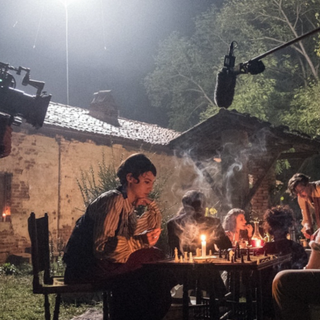 Un momento delle riprese Un momento delle riprese