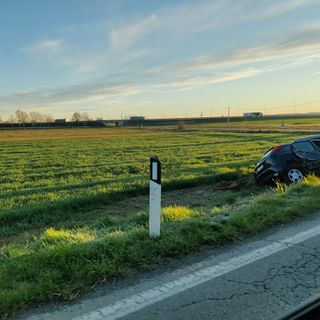 Una delle vetture coinvolte nell'incidente