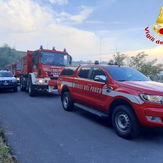 Incendio boschivo a monte della frazione Brignola di Roccavione