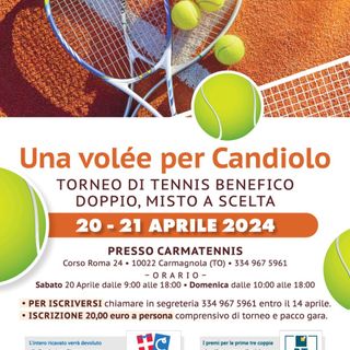 “Una Volée per Candiolo”, al via la prima edizione del torneo benefico di Tennis a Carmagnola “Una Volée per Candiolo”, al via la prima edizione del torneo benefico di Tennis a Carmagnola