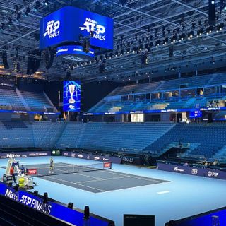 Un'immagine degli allenamenti degli Atp Finals di Torino