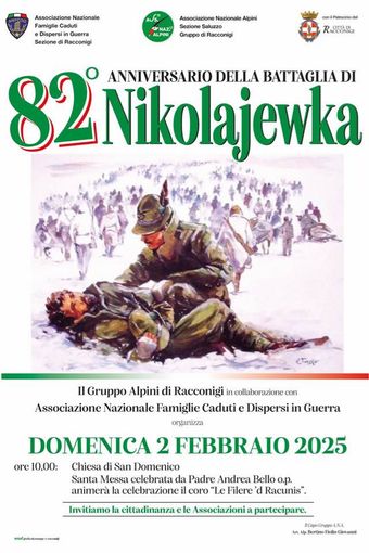 Racconigi, l'omaggio degli alpini per l'82esimo anniversario della Battaglia di Nikolajewka Racconigi, l'omaggio degli alpini per l'82esimo anniversario della Battaglia di Nikolajewka
