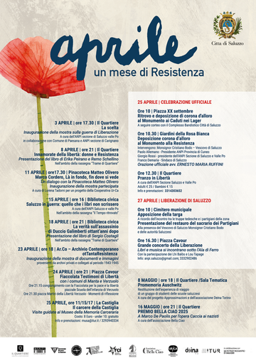 Saluzzo: il programma di “Aprile, un mese di Resistenza” per l'80° anniversario della liberazione dal nazi fascismo Saluzzo: il programma di “Aprile, un mese di Resistenza” per l'80° anniversario della liberazione dal nazi fascismo