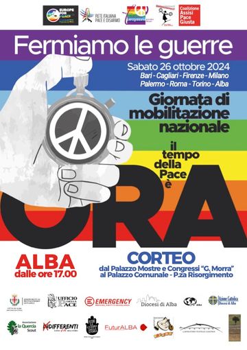 “Il tempo della Pace è ora”: anche Alba aderisce alla Giornata di mobilitazione nazionale “Il tempo della Pace è ora”: anche Alba aderisce alla Giornata di mobilitazione nazionale
