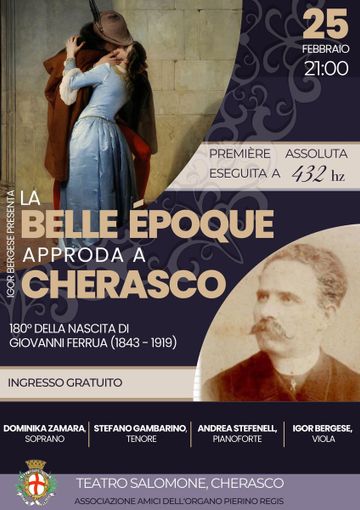 A Cherasco un concerto per i 180 anni della nascita di Giovanni Ferrua A Cherasco un concerto per i 180 anni della nascita di Giovanni Ferrua