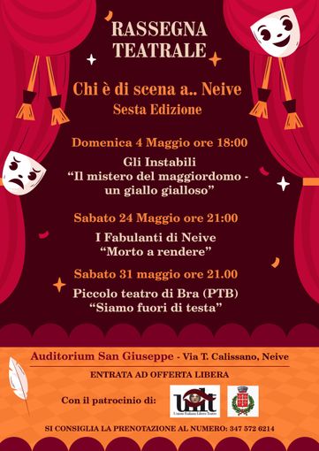 A Neive tre appuntamenti con il teatro