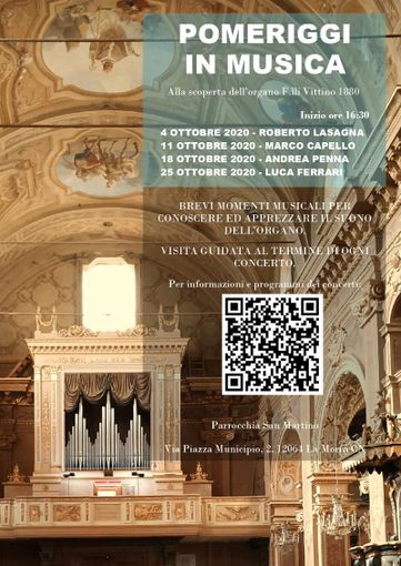 Partita la rassegna organistica "Pomeriggi in Musica" a La Morra